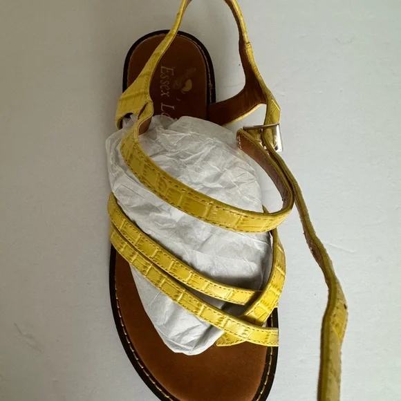 Sandals, Essex Lane, Yellow, 6, Toe Ring, Buckles around the ankle, Never Worn - Picture 2 of 5